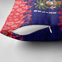 Belize Christmas Pillow Cover with Santa Toucan Palm Tree and Tribal Holiday Pattern - Wonder Print Shop