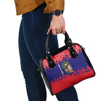Belize Christmas Shoulder Handbag with Santa Toucan Palm Tree and Tribal Holiday Pattern - Wonder Print Shop