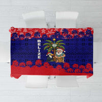 Belize Christmas Tablecloth with Santa Toucan Palm Tree and Tribal Holiday Pattern - Wonder Print Shop