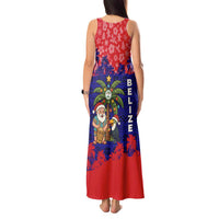 Belize Christmas Tank Maxi Dress with Santa Toucan Palm Tree and Tribal Holiday Pattern - Wonder Print Shop