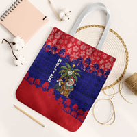 Belize Christmas Tote Bag with Santa Toucan Palm Tree and Tribal Holiday Pattern - Wonder Print Shop