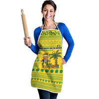 Saint Vincent and the Grenadines Christmas Apron with Gingerbread Boy Palm Tree and Traditional Pattern - Wonder Print Shop