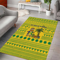 Saint Vincent and the Grenadines Christmas Area Rug with Gingerbread Boy Palm Tree and Traditional Pattern - Wonder Print Shop