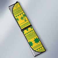 Saint Vincent and the Grenadines Christmas Auto Sun Shade with Gingerbread Boy Palm Tree and Traditional Pattern - Wonder Print Shop
