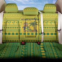 Saint Vincent and the Grenadines Christmas Back Car Seat Cover with Gingerbread Boy Palm Tree and Traditional Pattern - Wonder Print Shop