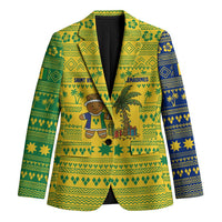 Saint Vincent and the Grenadines Christmas Blazer with Gingerbread Boy Palm Tree and Traditional Pattern - Wonder Print Shop