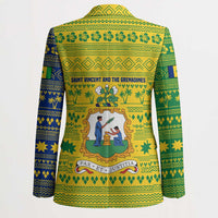 Saint Vincent and the Grenadines Christmas Blazer with Gingerbread Boy Palm Tree and Traditional Pattern - Wonder Print Shop