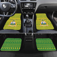 Saint Vincent and the Grenadines Christmas Car Mats with Gingerbread Boy Palm Tree and Traditional Pattern - Wonder Print Shop