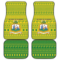 Saint Vincent and the Grenadines Christmas Car Mats with Gingerbread Boy Palm Tree and Traditional Pattern - Wonder Print Shop