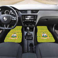Saint Vincent and the Grenadines Christmas Car Mats with Gingerbread Boy Palm Tree and Traditional Pattern - Wonder Print Shop