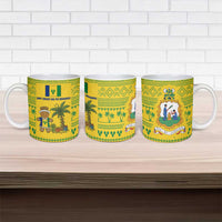 Saint Vincent and the Grenadines Christmas Ceramic Mug with Gingerbread Boy Palm Tree and Traditional Pattern - Wonder Print Shop