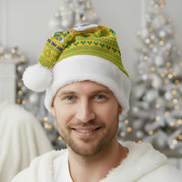 Saint Vincent and the Grenadines Christmas Santa Hat with Gingerbread Boy Palm Tree and Traditional Pattern - Wonder Print Shop