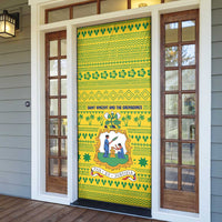 Saint Vincent and the Grenadines Christmas Door Cover with Gingerbread Boy Palm Tree and Traditional Pattern - Wonder Print Shop