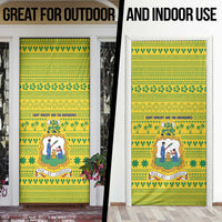 Saint Vincent and the Grenadines Christmas Door Cover with Gingerbread Boy Palm Tree and Traditional Pattern - Wonder Print Shop