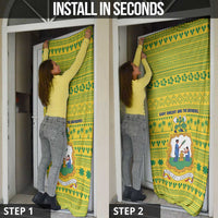 Saint Vincent and the Grenadines Christmas Door Cover with Gingerbread Boy Palm Tree and Traditional Pattern - Wonder Print Shop