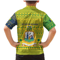 Saint Vincent and the Grenadines Christmas Family Matching Mermaid Dress and Hawaiian Shirt with Gingerbread Boy Palm Tree and Traditional Pattern - Wonder Print Shop