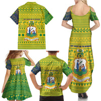 Saint Vincent and the Grenadines Christmas Family Matching Summer Maxi Dress and Hawaiian Shirt with Gingerbread Boy Palm Tree and Traditional Pattern - Wonder Print Shop