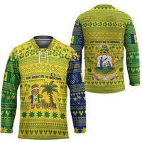 Saint Vincent and the Grenadines Christmas Hockey Jersey with Gingerbread Boy Palm Tree and Traditional Pattern - Wonder Print Shop