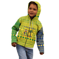 Saint Vincent and the Grenadines Christmas Kid Hoodie with Gingerbread Boy Palm Tree and Traditional Pattern - Wonder Print Shop