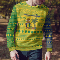 Saint Vincent and the Grenadines Christmas Ugly Christmas Sweater with Gingerbread Boy Palm Tree and Traditional Pattern - Wonder Print Shop