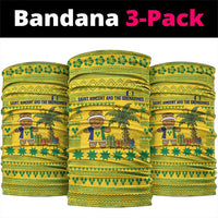 Saint Vincent and the Grenadines Christmas Neck Gaiter with Gingerbread Boy Palm Tree and Traditional Pattern - Wonder Print Shop