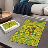 Saint Vincent and the Grenadines Christmas Puzzle with Gingerbread Boy Palm Tree and Traditional Pattern - Wonder Print Shop