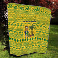 Saint Vincent and the Grenadines Christmas Quilt with Gingerbread Boy Palm Tree and Traditional Pattern - Wonder Print Shop