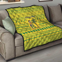 Saint Vincent and the Grenadines Christmas Quilt with Gingerbread Boy Palm Tree and Traditional Pattern - Wonder Print Shop