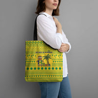 Saint Vincent and the Grenadines Christmas Tote Bag with Gingerbread Boy Palm Tree and Traditional Pattern - Wonder Print Shop