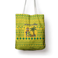 Saint Vincent and the Grenadines Christmas Tote Bag with Gingerbread Boy Palm Tree and Traditional Pattern - Wonder Print Shop