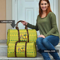 Saint Vincent and the Grenadines Christmas Travel Bag with Gingerbread Boy Palm Tree and Traditional Pattern - Wonder Print Shop