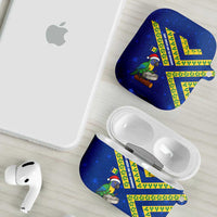 Saint Vincent and the Grenadines Christmas AirPods Case with Parrot Playing Steelpan and Tropical Pattern Design - Wonder Print Shop