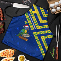 Saint Vincent and the Grenadines Christmas Apron with Parrot Playing Steelpan and Tropical Pattern Design - Wonder Print Shop