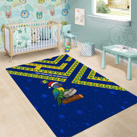 Saint Vincent and the Grenadines Christmas Area Rug with Parrot Playing Steelpan and Tropical Pattern Design - Wonder Print Shop