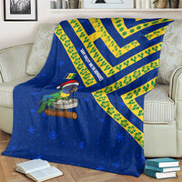 Saint Vincent and the Grenadines Christmas Blanket with Parrot Playing Steelpan and Tropical Pattern Design - Wonder Print Shop