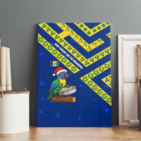 Saint Vincent and the Grenadines Christmas Canvas Wall Art with Parrot Playing Steelpan and Tropical Pattern Design - Wonder Print Shop