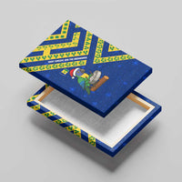 Saint Vincent and the Grenadines Christmas Canvas Wall Art with Parrot Playing Steelpan and Tropical Pattern Design - Wonder Print Shop