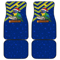Saint Vincent and the Grenadines Christmas Car Mats with Parrot Playing Steelpan and Tropical Pattern Design - Wonder Print Shop