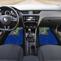 Saint Vincent and the Grenadines Christmas Car Mats with Parrot Playing Steelpan and Tropical Pattern Design - Wonder Print Shop