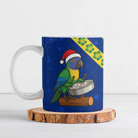 Saint Vincent and the Grenadines Christmas Ceramic Mug with Parrot Playing Steelpan and Tropical Pattern Design - Wonder Print Shop