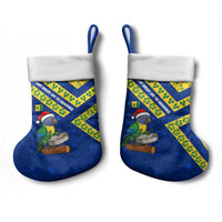 Saint Vincent and the Grenadines Christmas Stocking with Parrot Playing Steelpan and Tropical Pattern Design - Wonder Print Shop