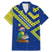 Saint Vincent and the Grenadines Christmas Family Matching Mermaid Dress and Hawaiian Shirt with Parrot Playing Steelpan and Tropical Pattern Design - Wonder Print Shop