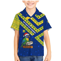 Saint Vincent and the Grenadines Christmas Family Matching Mermaid Dress and Hawaiian Shirt with Parrot Playing Steelpan and Tropical Pattern Design - Wonder Print Shop