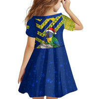 Saint Vincent and the Grenadines Christmas Family Matching Off Shoulder Short Dress and Hawaiian Shirt with Parrot Playing Steelpan and Tropical Pattern Design - Wonder Print Shop