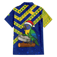 Saint Vincent and the Grenadines Christmas Family Matching Off Shoulder Short Dress and Hawaiian Shirt with Parrot Playing Steelpan and Tropical Pattern Design - Wonder Print Shop