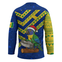 Saint Vincent and the Grenadines Christmas Hockey Jersey with Parrot Playing Steelpan and Tropical Pattern Design - Wonder Print Shop