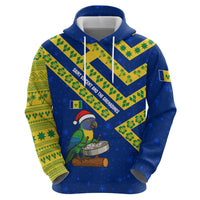Saint Vincent and the Grenadines Christmas Hoodie with Parrot Playing Steelpan and Tropical Pattern Design - Wonder Print Shop
