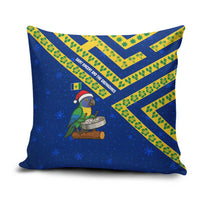 Saint Vincent and the Grenadines Christmas Pillow Cover with Parrot Playing Steelpan and Tropical Pattern Design - Wonder Print Shop