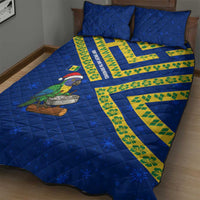 Saint Vincent and the Grenadines Christmas Quilt Bed Set with Parrot Playing Steelpan and Tropical Pattern Design - Wonder Print Shop