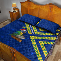 Saint Vincent and the Grenadines Christmas Quilt Bed Set with Parrot Playing Steelpan and Tropical Pattern Design - Wonder Print Shop